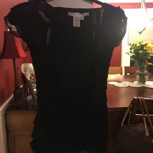 Max Studio Ruffled Black Blouse size Small